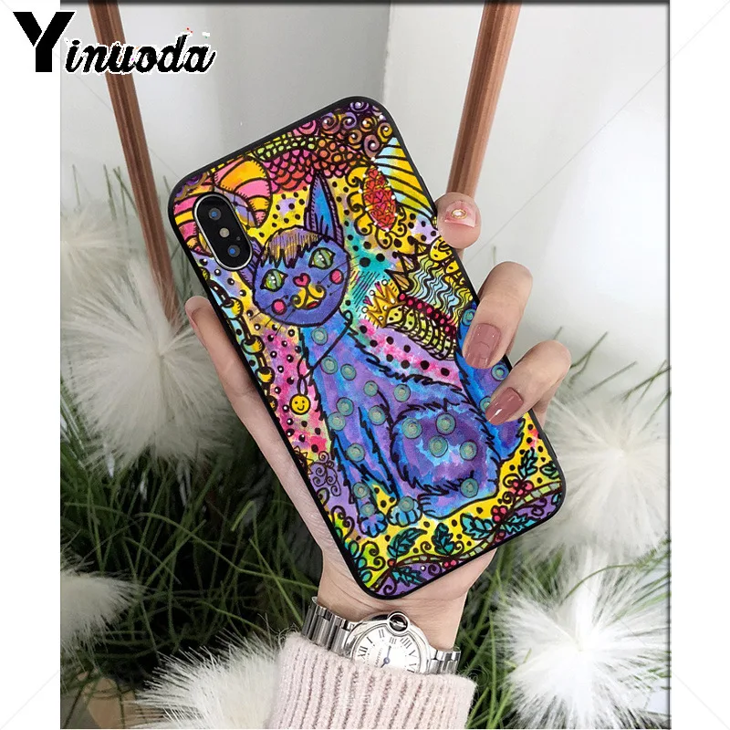 Yinuoda Хиппи Psychedelic Art черный ТПУ Мягкий силиконовый чехол для телефона iPhone 8 7 6 6S Plus 5