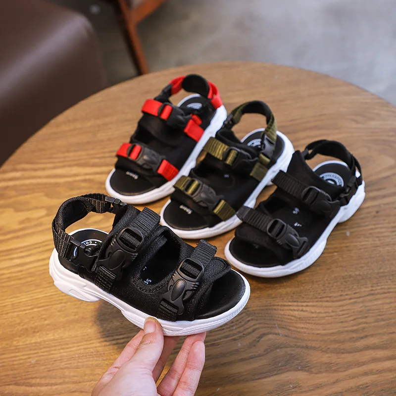 Детские пляжные сандалии с открытым носком модные дизайнерские для мальчиков и