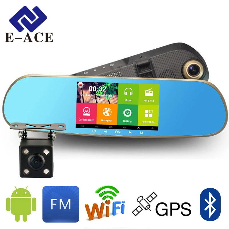 GPS Навигатор Зеркало Автомобильный Видеорегистратор С Bluetooth с Разрешением Full HD WI