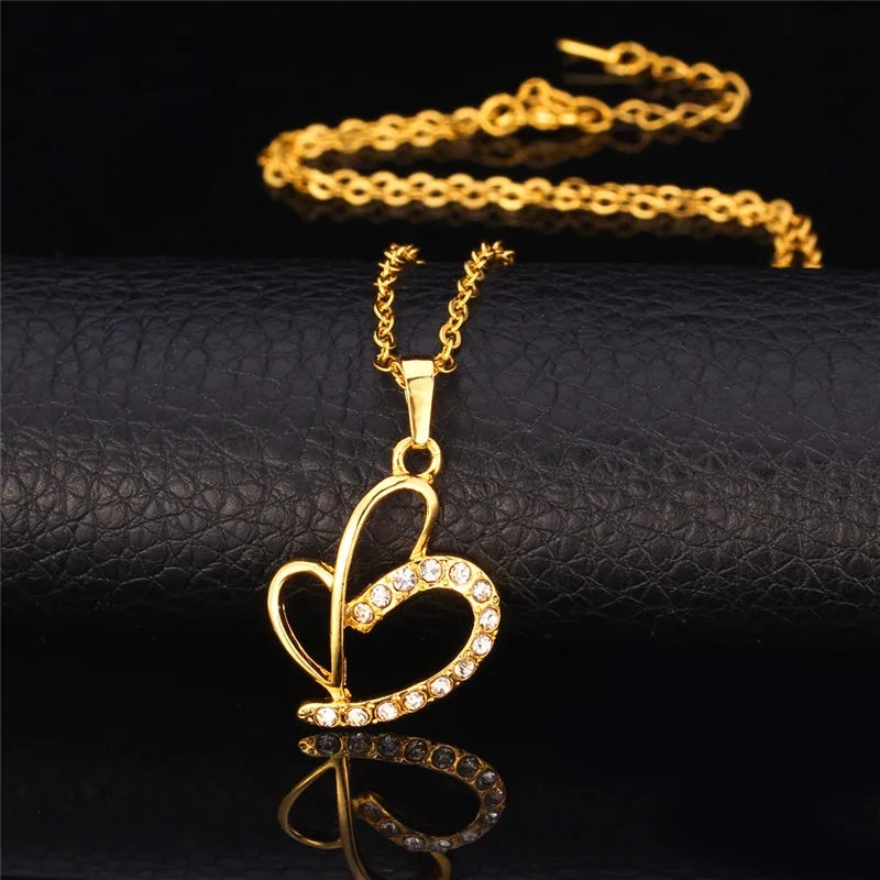 

Kpop Heart Earrings For Women New Gold/Silver Color High Quality Austrian Rhinestone Crystal Pendant Chain Brand P928