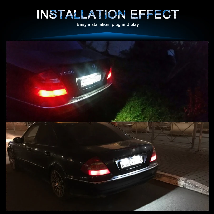2 шт. 18-SMD светодиодный ные подсветки номерного знака для Mercedes Benz C-Class W203 4D дверной