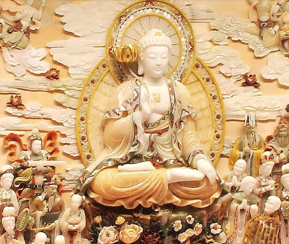 Западное небо через тысячу Будды Нефритовая статуя росписи | Обустройство дома