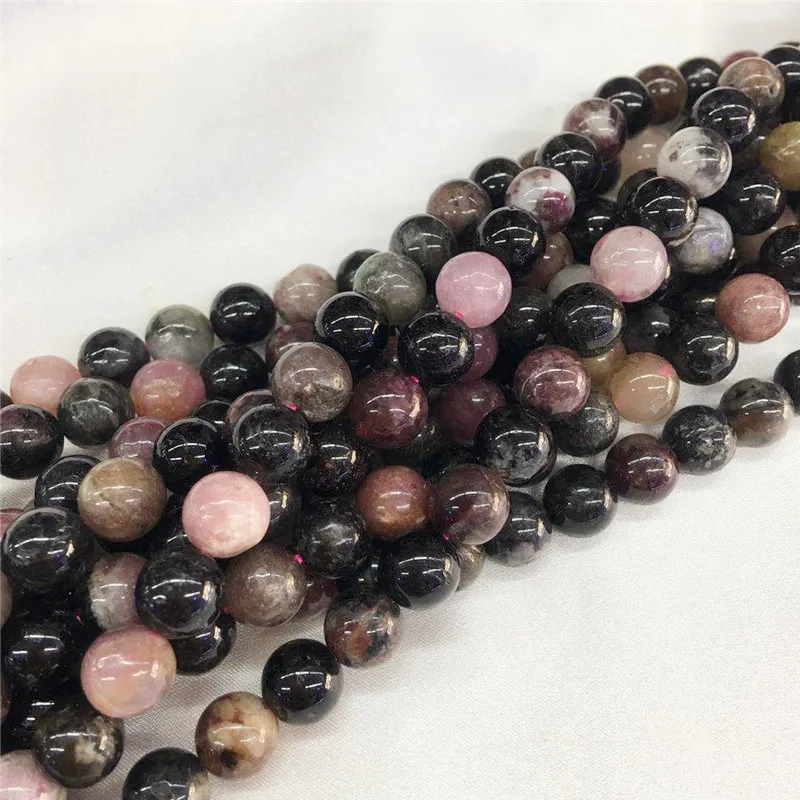 

4-10MM 1Strand/Pack Mix 100% Natural Tourmaline Stone Loose Strands Semi-precious Bead Jewelry Beads