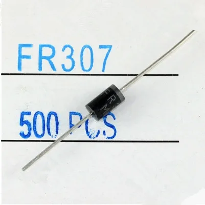 500 шт. Диод Быстрого Восстановления FR307 3 а/1000 В DO-27 | Электронные компоненты и