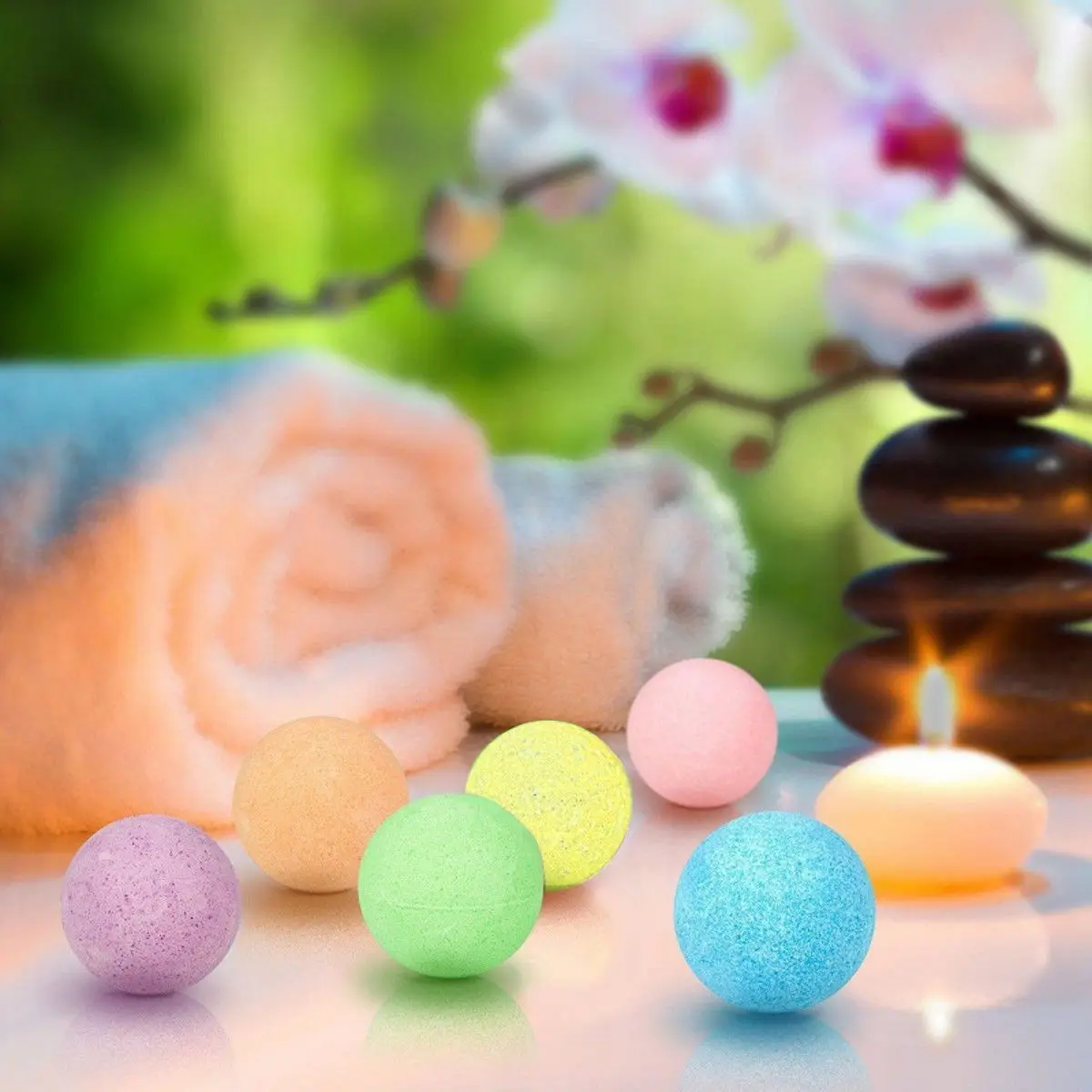 6pcs Deep Bath Salt Body Oil Moisturizing Ball Natural Bubble Ball| |