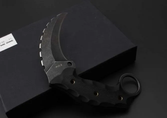 2 Вариантов! AUS-8 КЛИНОК G10 Ручка Один Karambit Малый Неподвижными Ножами кемпинг