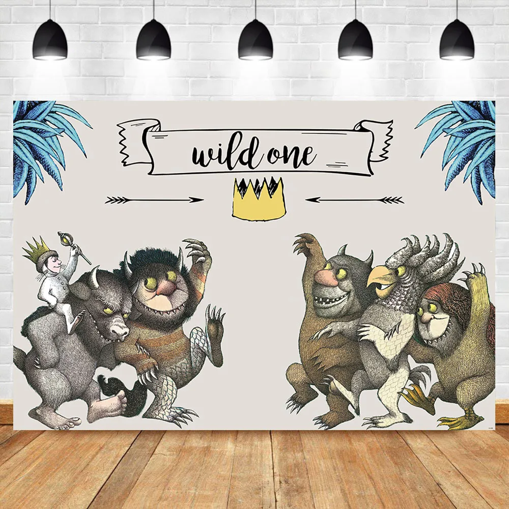 Виниловый фон для фотосъемки первого дня рождения с изображением необack Wild One|Фон
