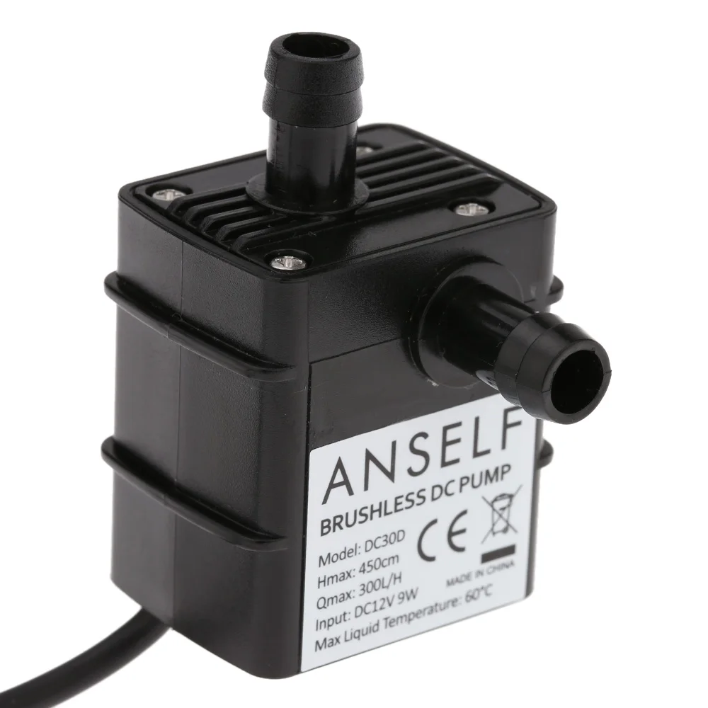 Бесшумный мини-насос DC 12 В 9 Вт бесщеточный водонепроницаемый погружной фонтан