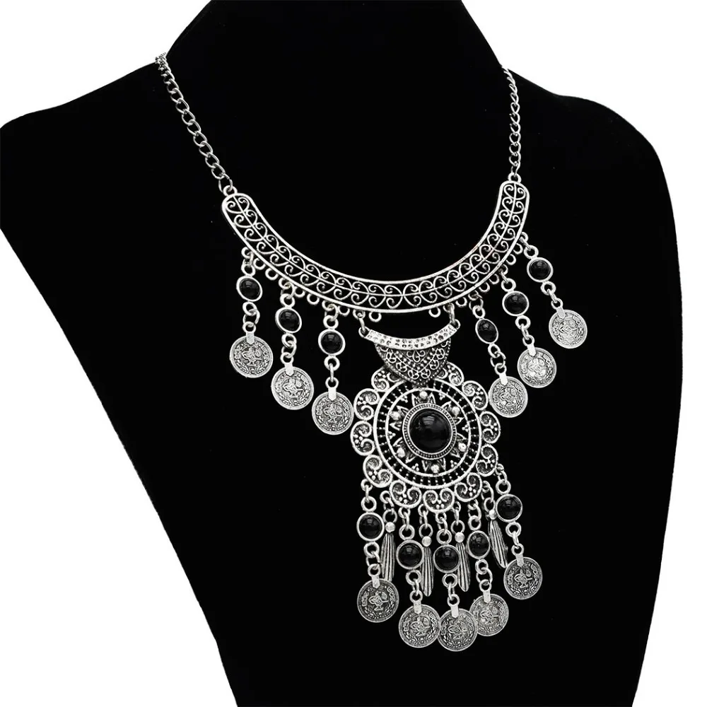 JKJ ювелирное изделие ручной работы Этническая монета бахрома чокер нагрудник