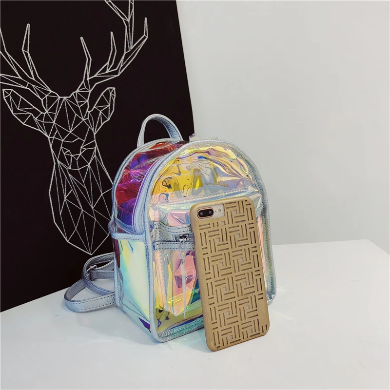 Летний мини-рюкзак для женщин прозрачный милый прозрачный Mochila дизайн рюкзак для девочек-подростков Высокое качество Kawaii голографическая сумка