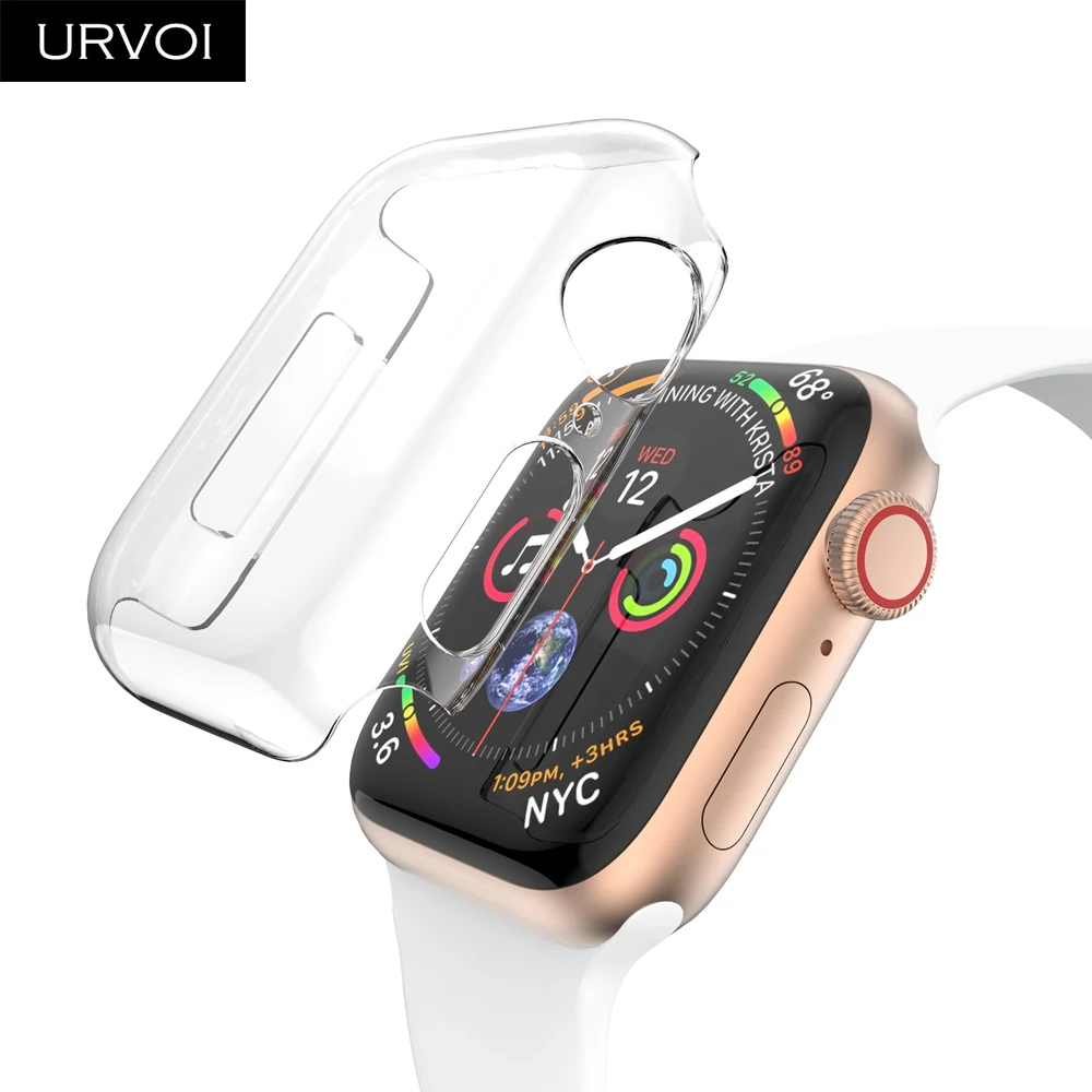URVOI Прозрачный чехол для Apple Watch series 54 321 пластиковая крышка протектор экрана iWatch 38