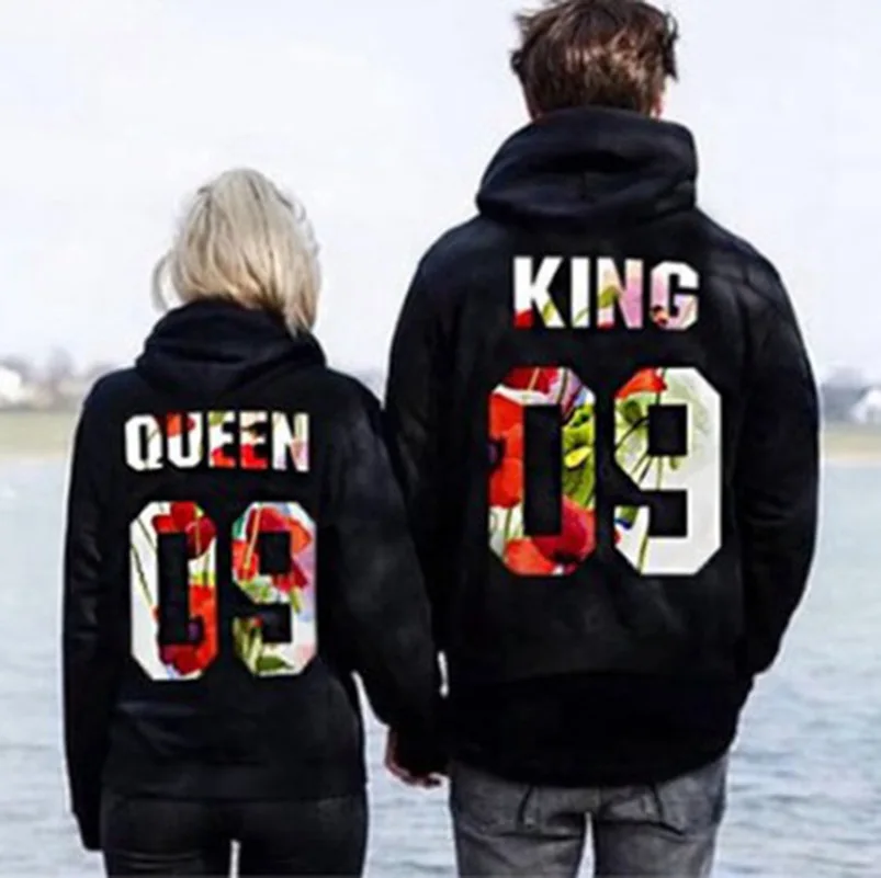 Дизайнерские толстовки Queen king для пар свитшоты 2019 Женская Повседневная кавайная