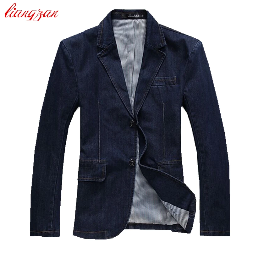 Для мужчин Denim Blazer высокое качество Большие европейские Размеры XS XXL Slim Fit Куртки