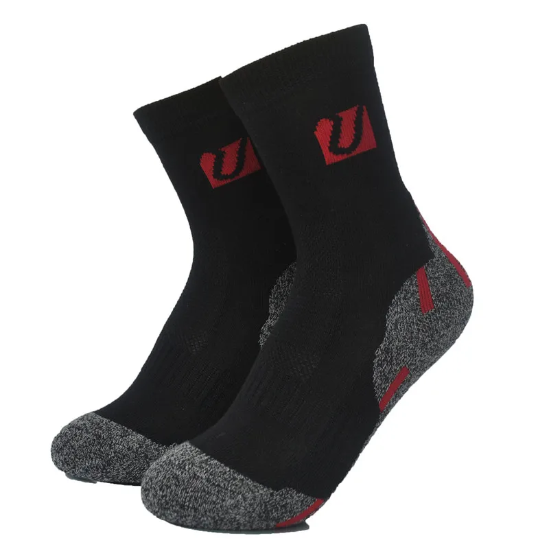 

2 пары уличных спортивных толстых детских носков Coolmax черного цвета размер 26-28