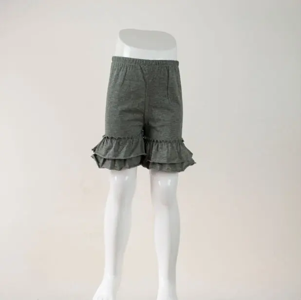 

wholesale plain baby clothing solid color Summer girls ruffle hot shorts