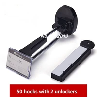 100 pcspack black 18cm 7 inch retail security display slatwall hooks 4 pcs magnetic detachers lockpick