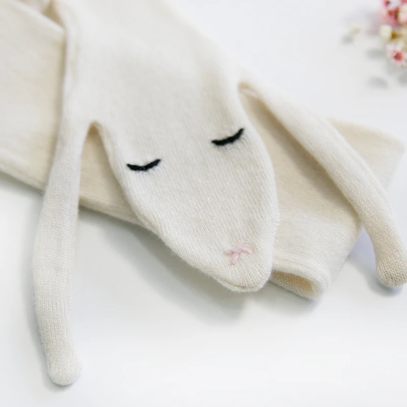 2018 Модный осенне-зимний милый кашемировый детский шарф с кроликом хлопковый