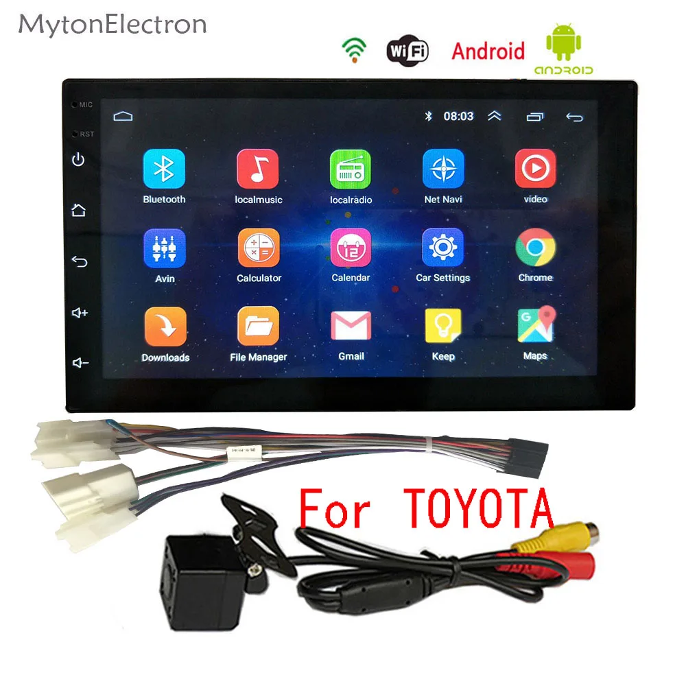 Android автомобильный радио мультимедиа аудио стерео FM два Din gps навигатор Bluetooth для Volkswagen Honda Nissan hyundai Kia Toyata CR-V - Цвет: For Toyota and Cam