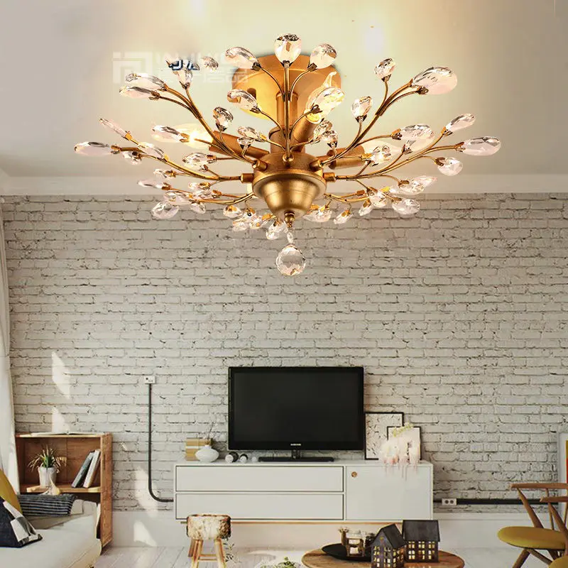 Винтажная Ретро промышленная E14 светодиодная железная хрустальная лампа