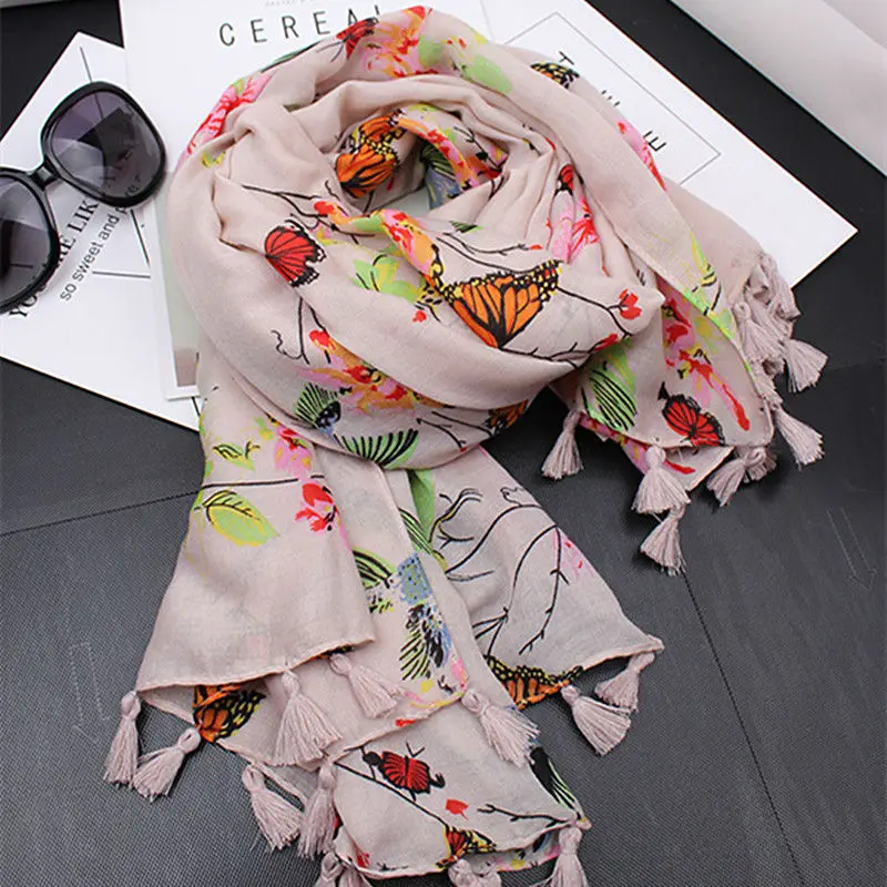 Hot sale fashion flowers tassels woman foulard scarf/scarves shawls silk bandana pashmina echarpe Muslim hijab plain scarf wraps |