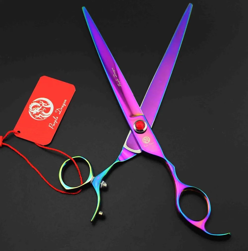 Парикмахерские ножницы 625 #8 ''с изображением фиолетового дракона 440с