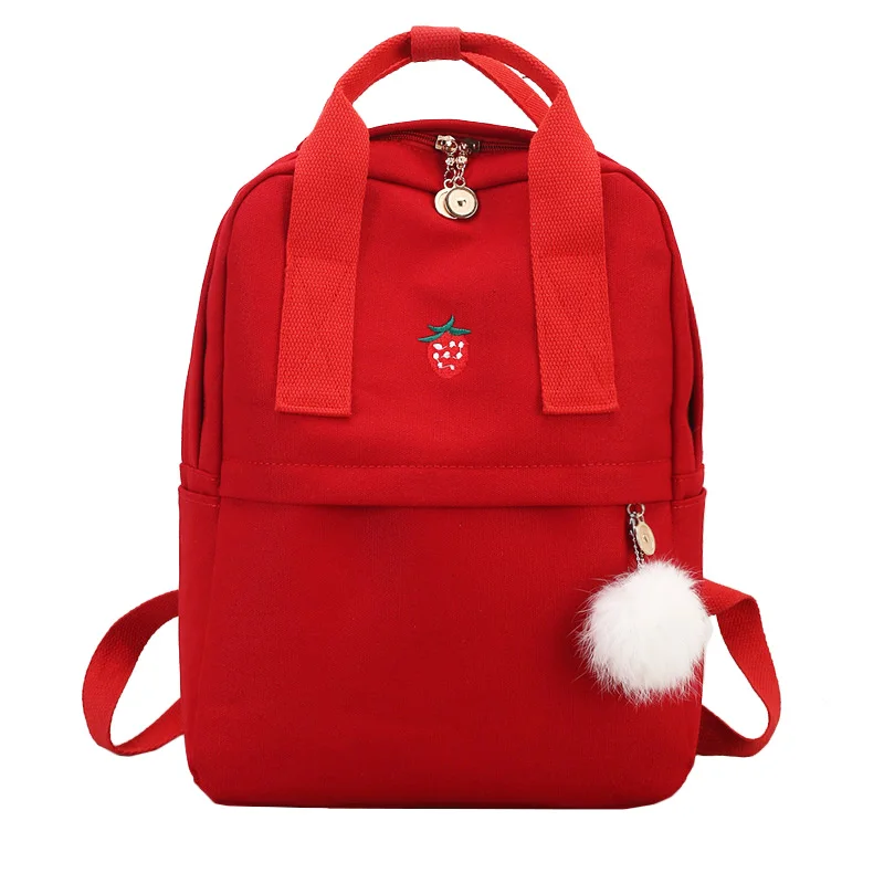Red TTOU, японский и корейский стиль, Harajuku, милый, вышивка, кошка, корона, холст, рюкзак, прекрасный, консервативный стиль, ранец, школьная сумка для девочек - Color: Red