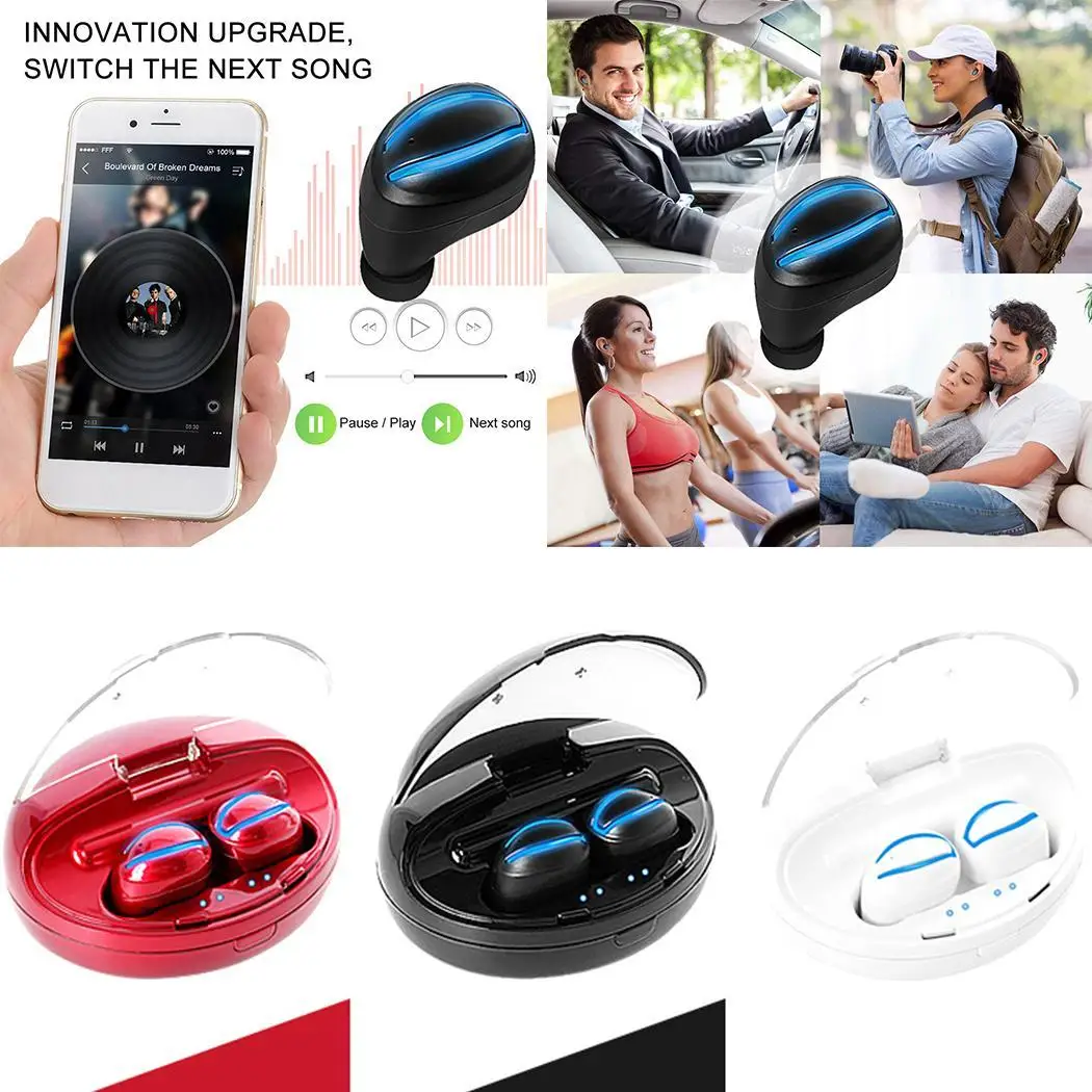 Binaural Bluetooth Wireless 5.0 Headset Stereo Pick up Earphones Kit and Automatic 3~5mw 20~20KHz Boot Pairing | Электроника