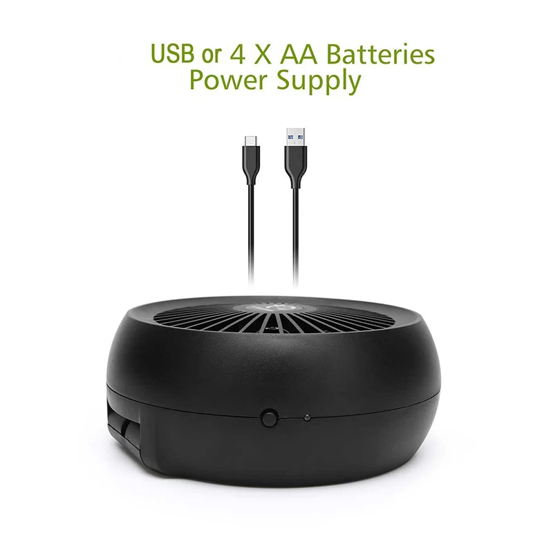 LUCOG мини USB вентилятор с двойным питанием от USB или аккумулятора Настольный охлаждающий вентилятор с ангелом регулируемый вентилятор с низким уровнем шума для домашнего офиса путешествия