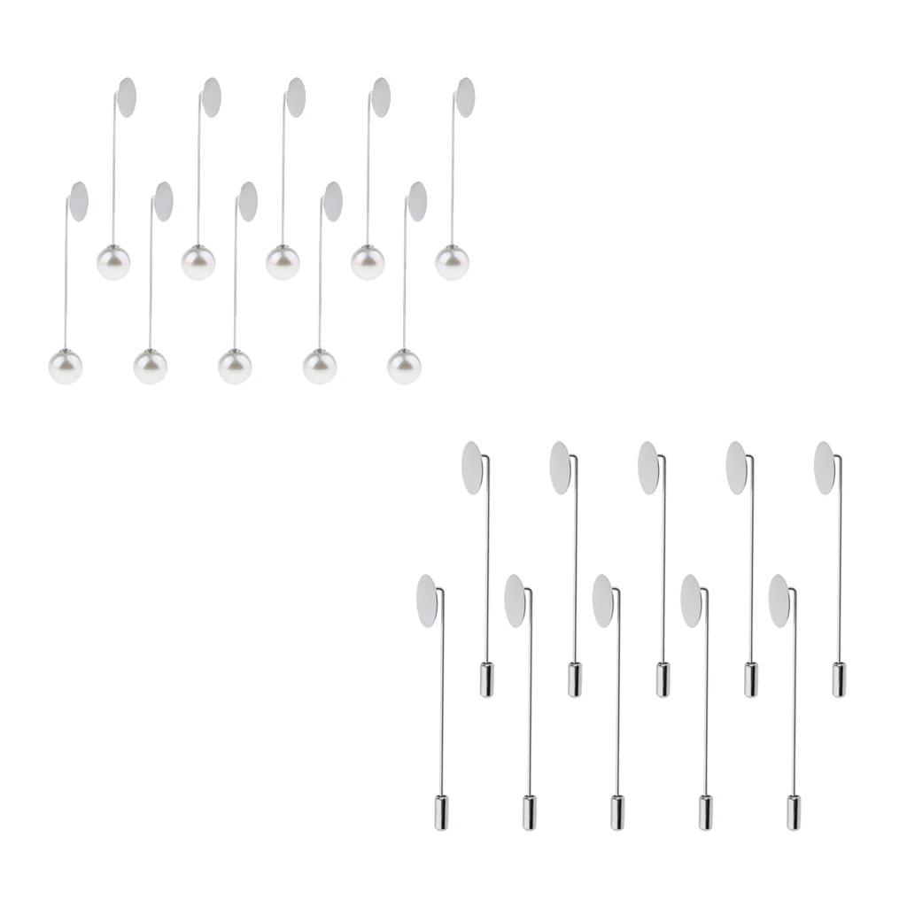 MagiDeal 20Pcs Blank Tray Glue On Pad Lapel Stick Pin DIY Boutonniere Pins | Украшения и аксессуары