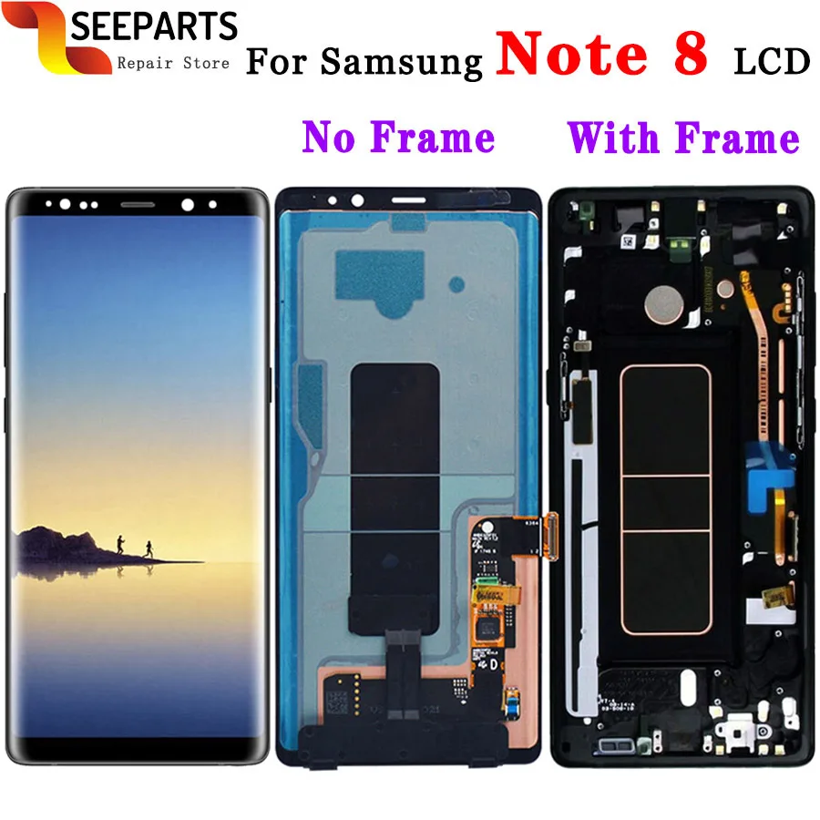 

100% протестированный сенсорный ЖК-экран для SAMSUNG GALAXY Note 8, сменный цифровой преобразователь в сборе для SAMSUNG Note 8 LCD