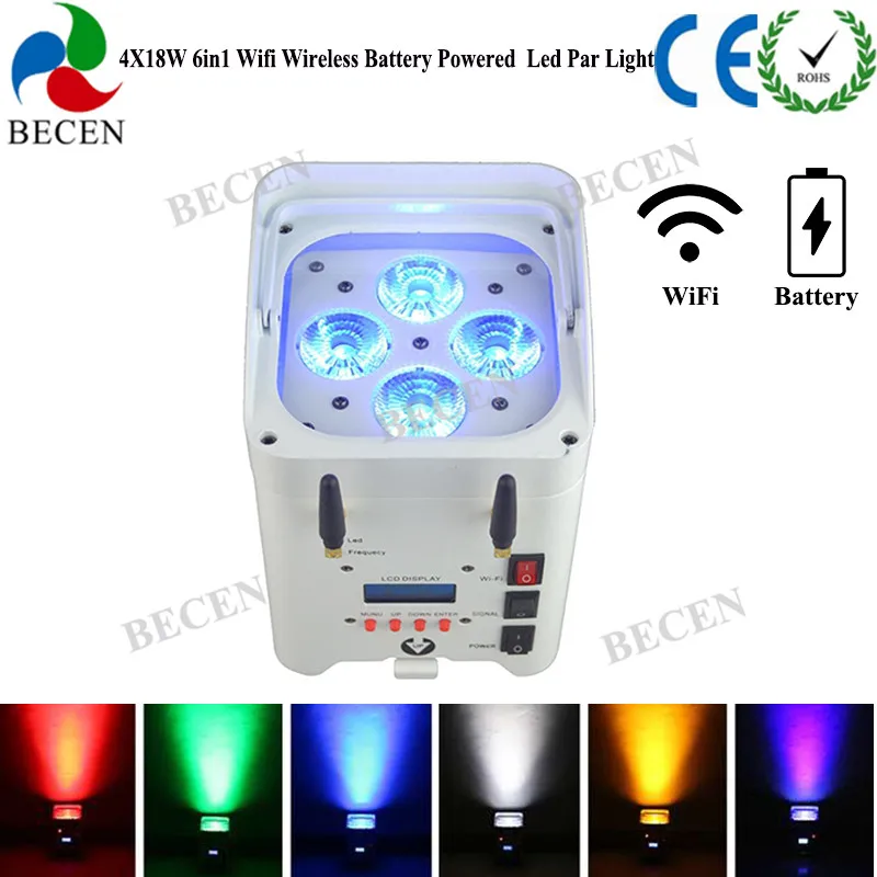Wireless DMX 4x15w 6in1 Battery Powered LED Par Light Wifi APP Control IRC Remote Led Uplight 8pcs | Лампы и освещение