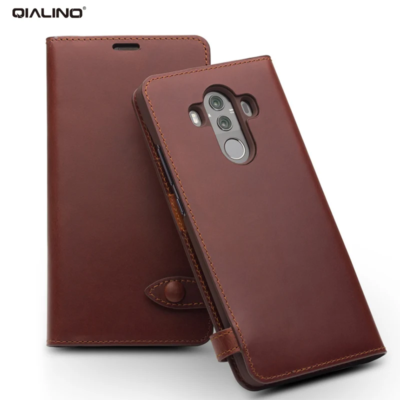 QIALINO флип-чехол из натуральной кожи для Huawei Mate 10 модная роскошная сумка на
