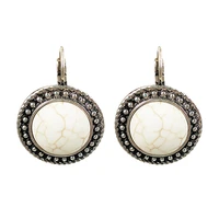 crley round white resin stud earrings elegant beauty white retro vintage jewelry gift women evening party wedding earrings