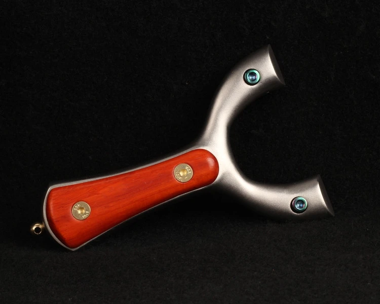 Powerful Stainless Steel Slingshot Hunting Catapult Flat rubber band Precise Spring Quick press Hunting Accessories