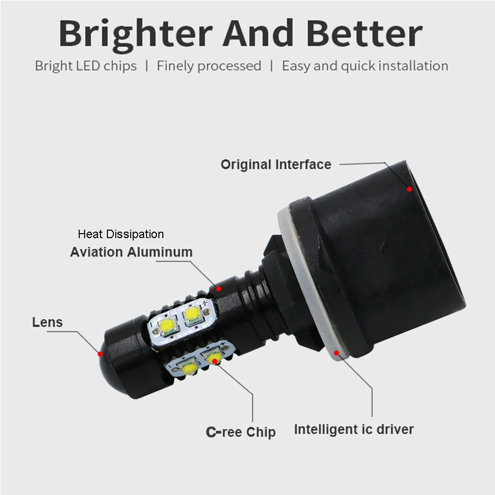 2x Высокая мощность DRL лампы 10SMD 5 Вт H3 T15 881 880 H27 светодиодные Сменные для