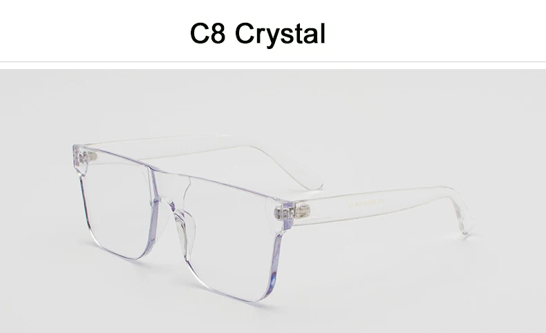 C8 Crystal Модные отражающие солнцезащитные очки для женщин, качественные Ретро прямоугольные солнцезащитные очки для женщин, большая оправа, горячая Распродажа, дешево, опт, женские оттенки - Цвет линз: C8 Crystal