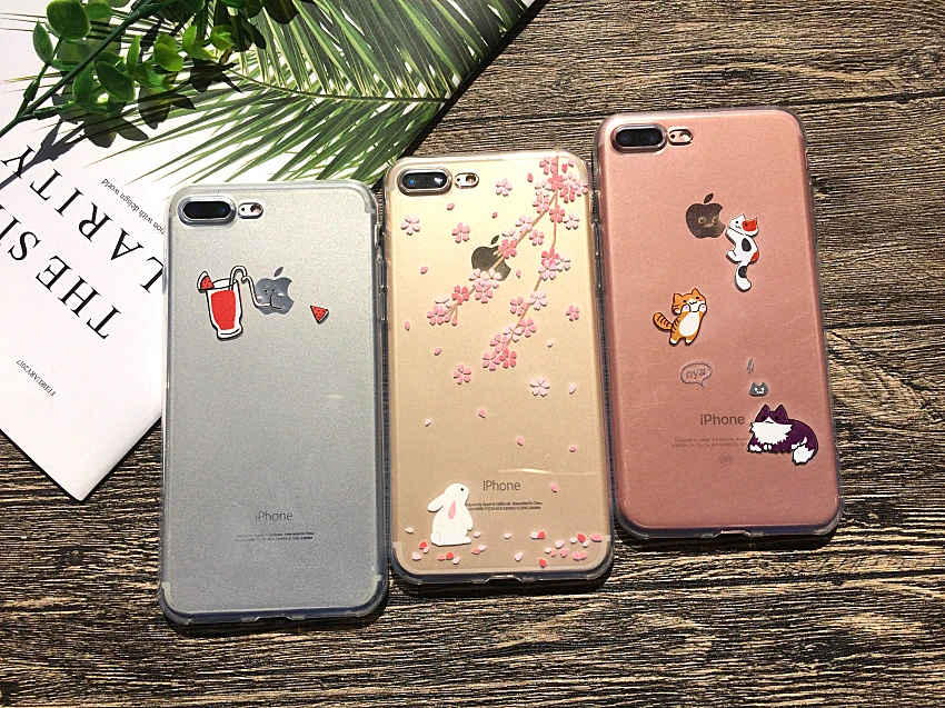 Мягкий силиконовый чехол для Apple iPhone 8, 7, 6, 6S Plus, 5, 5S, SE, XS, Max, XR, чехлы для телефона, в виде кролика, любви, редиса, падающих цветов
