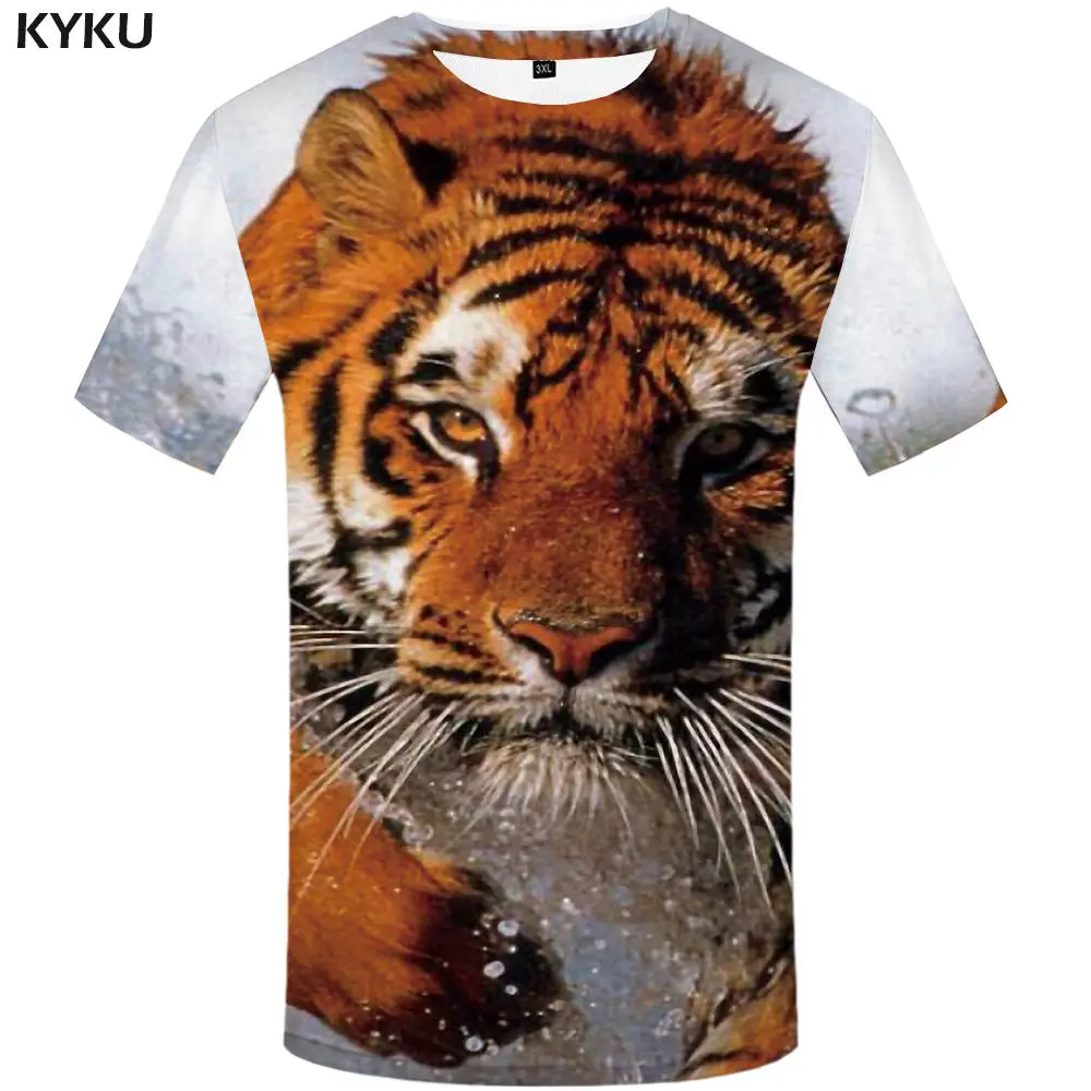 3d t shirt 10 Бренд KYKU, футболка с тигром, Мужская футболка с животным, футболка с 3d принтом, футболка в стиле хип-хоп, тонкая крутая Мужская одежда, новинка, летняя одежда размера плюс - Цвет: 3d t shirt 10