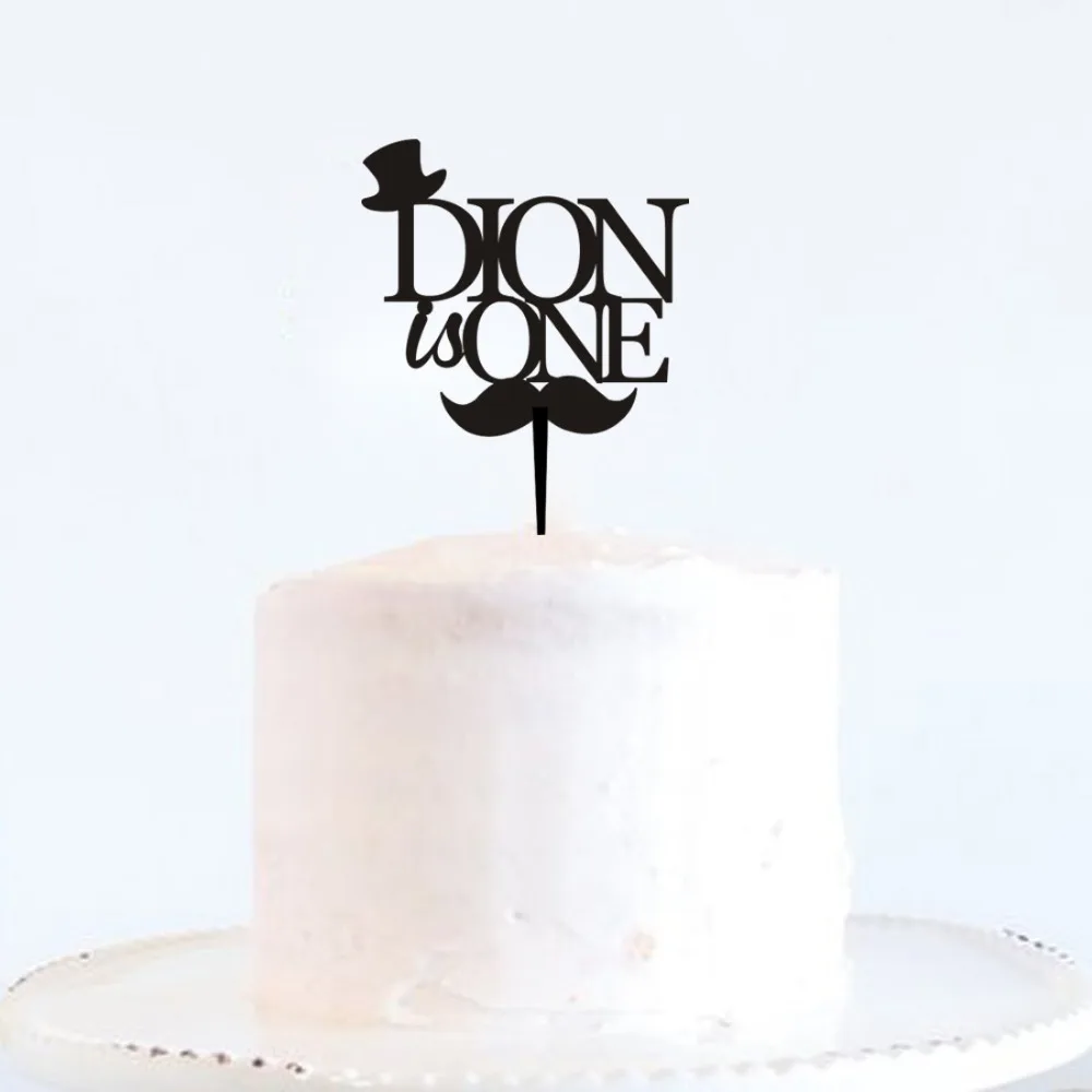 Пользовательские одно имя Топпер для торта С Днем Рождения персонализированные