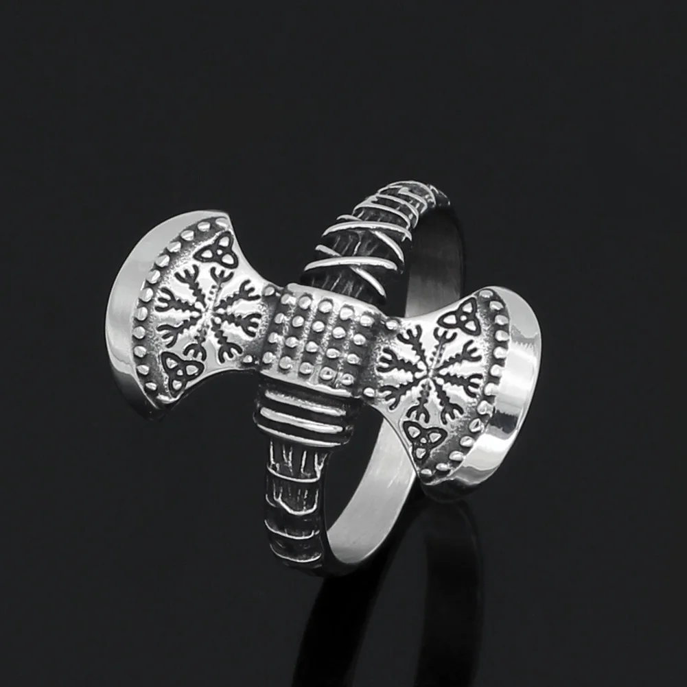 Nrodic viking Vegvisir Compass символ Одина axe кольцо из нержавеющей стали|Кольца| |