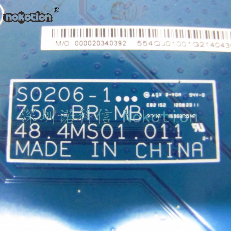 NOKOTION A1843425A 48.4MS01.011 Ноутбук Материнская плата для Sony VAIO VPC-EL VPCEL22FX MBX-252 DDR3 Основная плата