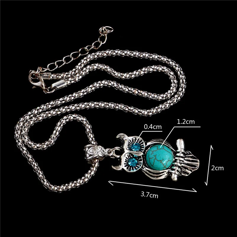 Женское Ожерелье с натуральным камнем и голубыми глазами|vintage jewelry|owl necklacenecklace