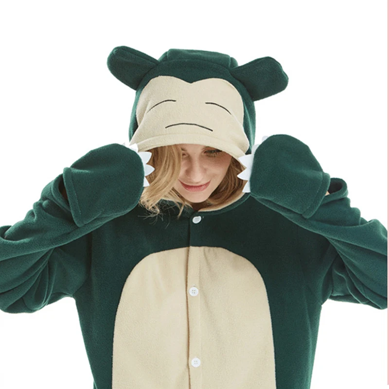 Hawiton женский кигуруми стежка пижамы наборы фланелевые снорлакс животных Onesie