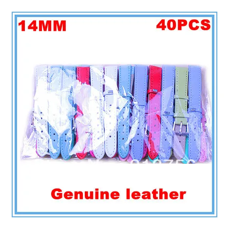 Wholesale Lots 40PCS 14MM genuine leather  Watch Band 9 colors available-Top Quality-Low price