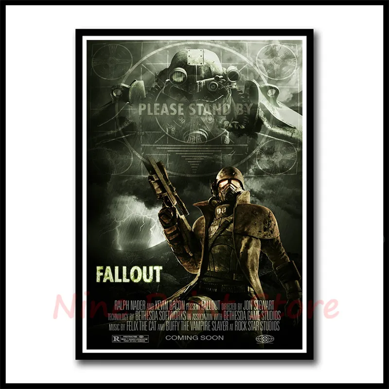 Игровой плакат Fallout, бар, детская комната, домашний декор, игровой рисунок, покрытая настенная бумажная наклейка, декоративные наклейки на стены, бескаркасные
