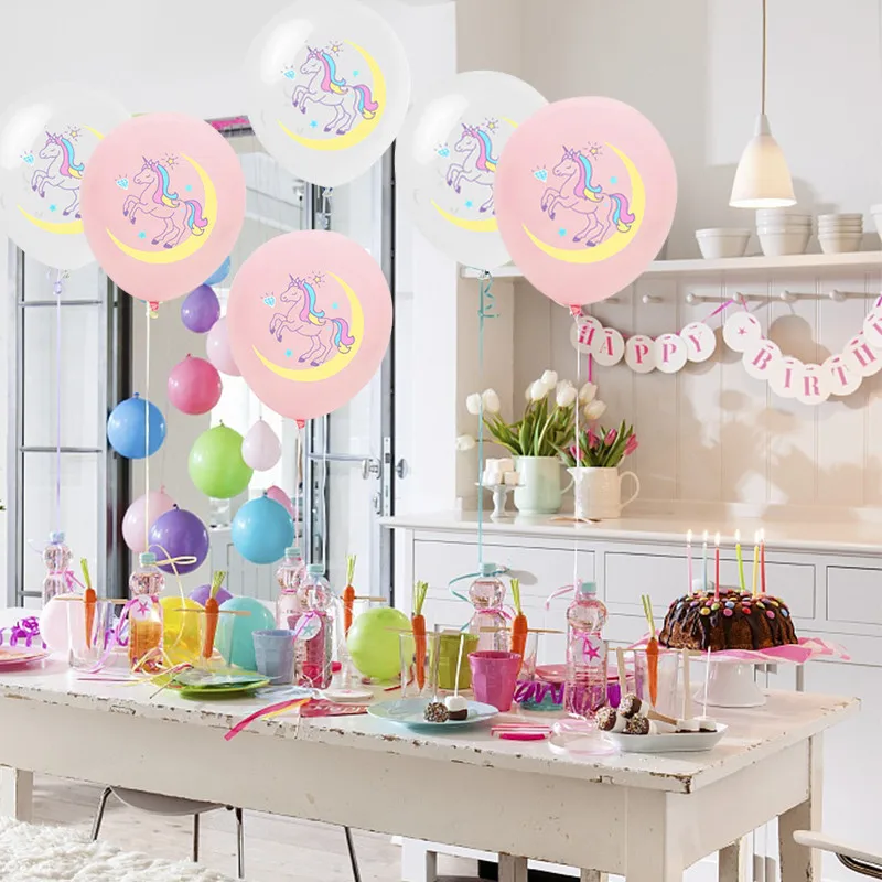 Chicinlife Unicorn Party Paper Napkin Plate Banner Balloon Cake Toppers Baby Shower Kids Wedding Birthday Decor Supplies | Дом и сад