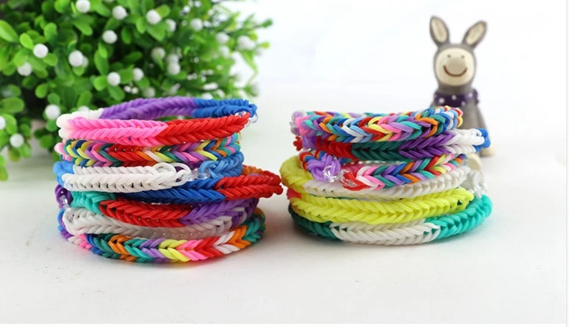 5400 шт DIY игрушки резиновый ткацкий станок набор для детей DIY браслет силиконовые резинки Браслеты подвеска коробка плетение талисманы браслет игрушки