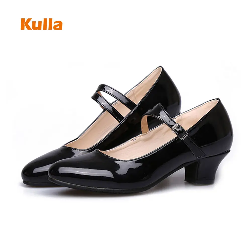 Woman Latin Dance Shoes Salsa Ballroom Dancing Shoes Ladies Middle Heel Closed Toe Modern  Performance Women's Tango Dance Shoes