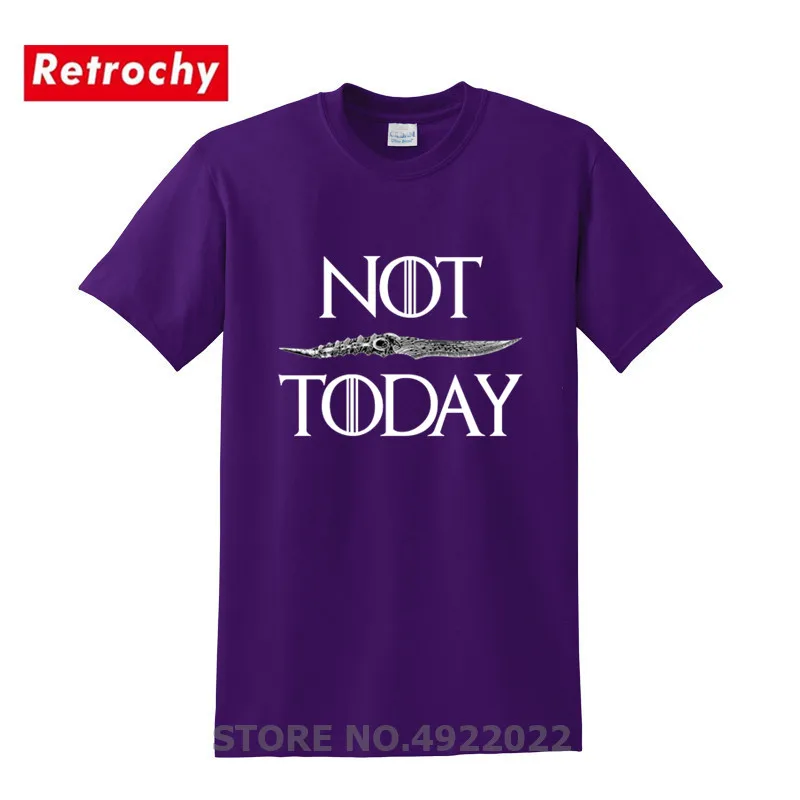 Classic TV Series Thrones Not Today Game T Shirt Faceless Men Black And White Novelty Design T-Shirt Awesome Stark Hipster | Мужская