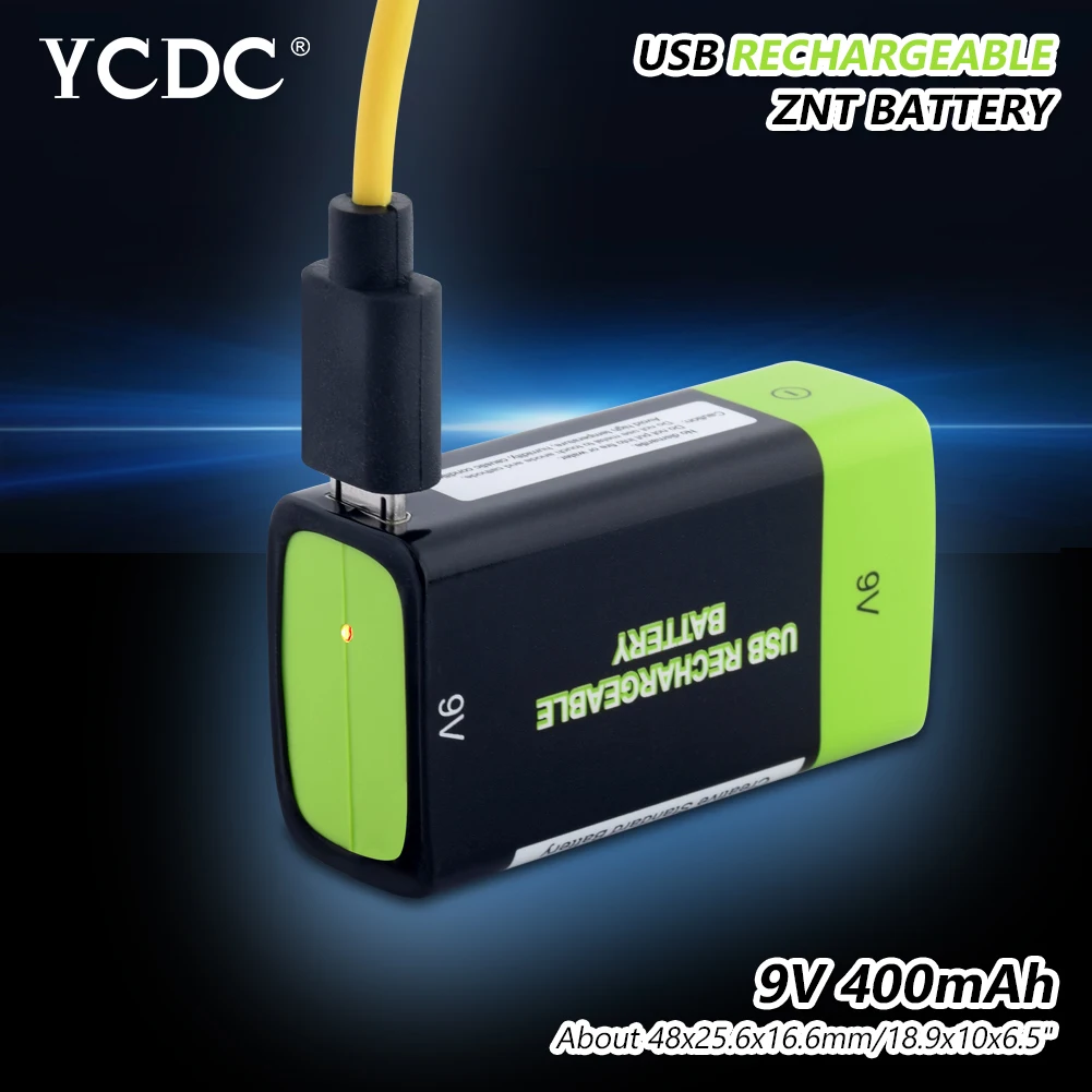 Сменная Li-Po литий-полимерный аккумулятор Перезаряжаемые ZNT Батарея 9V 400mAh батареи